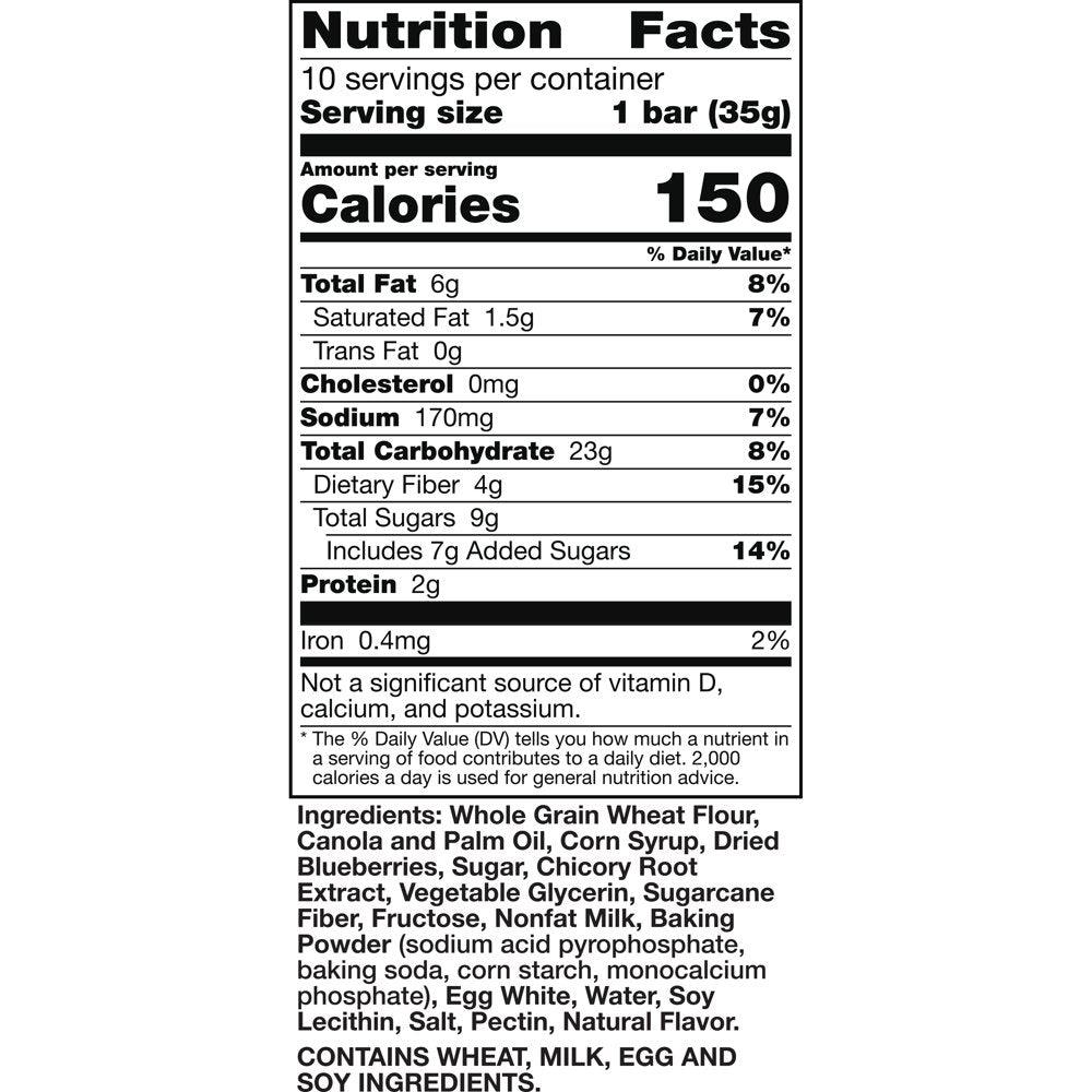 Nature Valley Soft-Baked Muffin Bars, Blueberry, Snack Bars, 1.24 Oz, 10 Ct