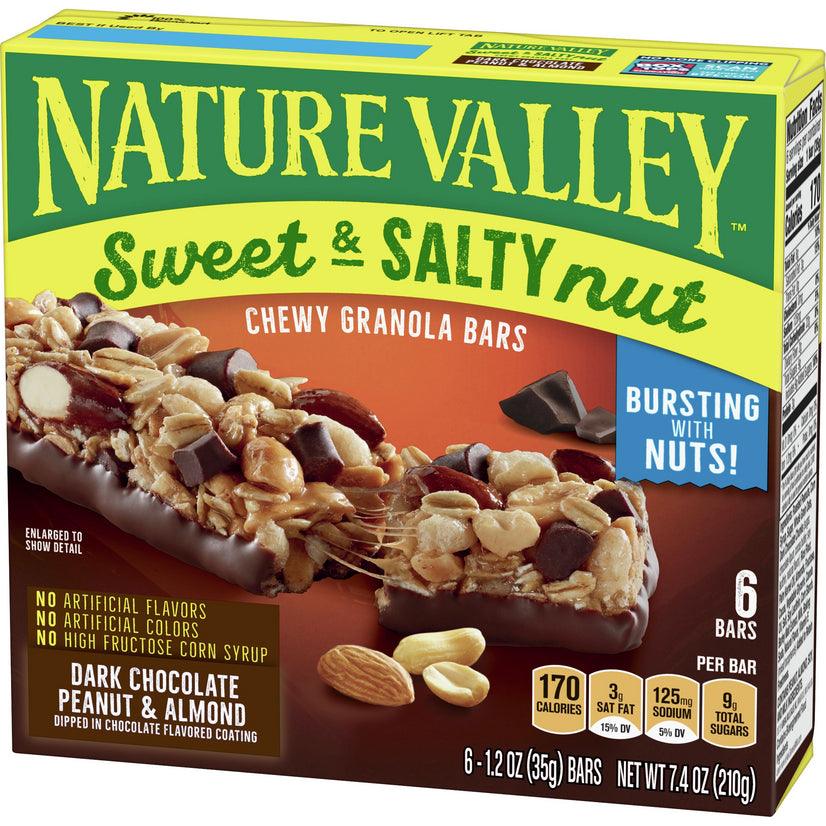 Nature Valley Sweet and Salty Nut Bars, Dark Chocolate Peanut Almond, 6 Ct