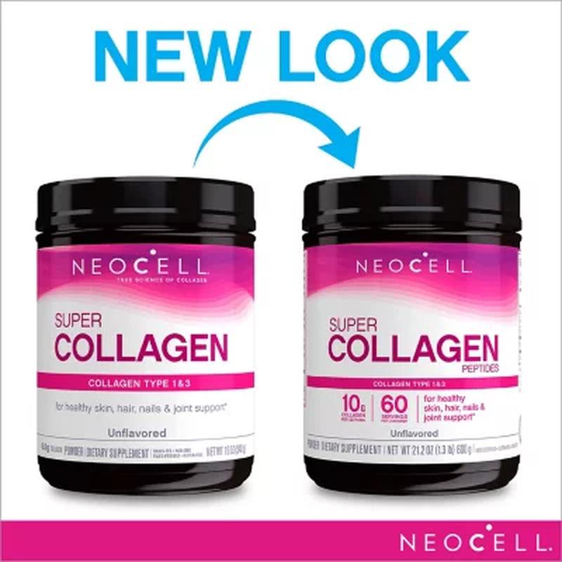 Neocell Super Collagen Peptides, Unflavored Powder, Collagen Type 1 & 3 (600 G)