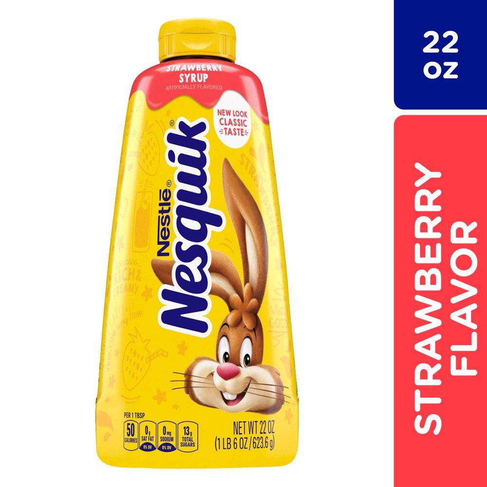 Nesquik Strawberry Flavored Syrup for Milk or Ice Cream, 22 Oz