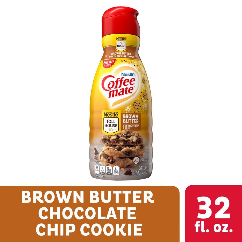 Nestle Coffee Mate Brown Butter Chocolate Chip Cookie Liquid Coffee Creamer, 32 Fl Oz