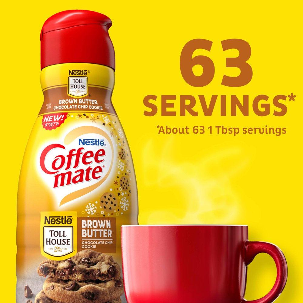 Nestle Coffee Mate Brown Butter Chocolate Chip Cookie Liquid Coffee Creamer, 32 Fl Oz