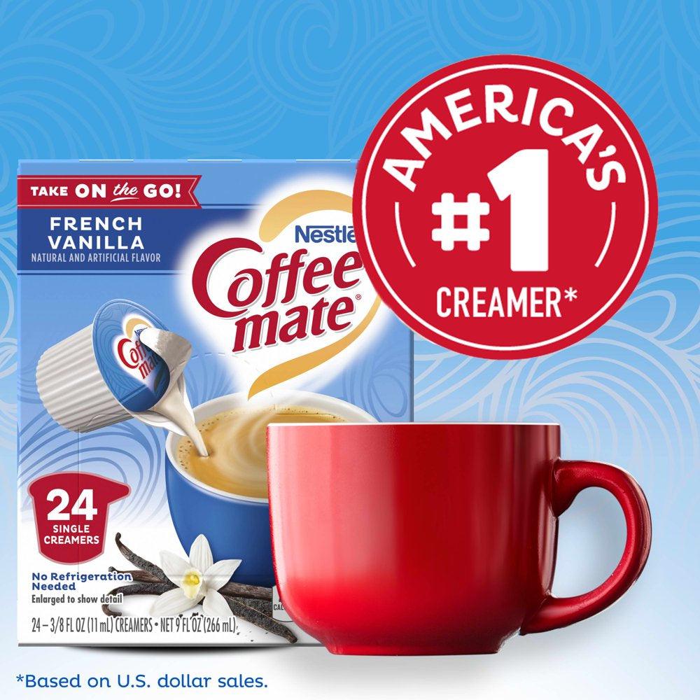 Nestle Coffee Mate French Vanilla Liquid Coffee Creamer Singles, 9 Fl Oz, 24 Count