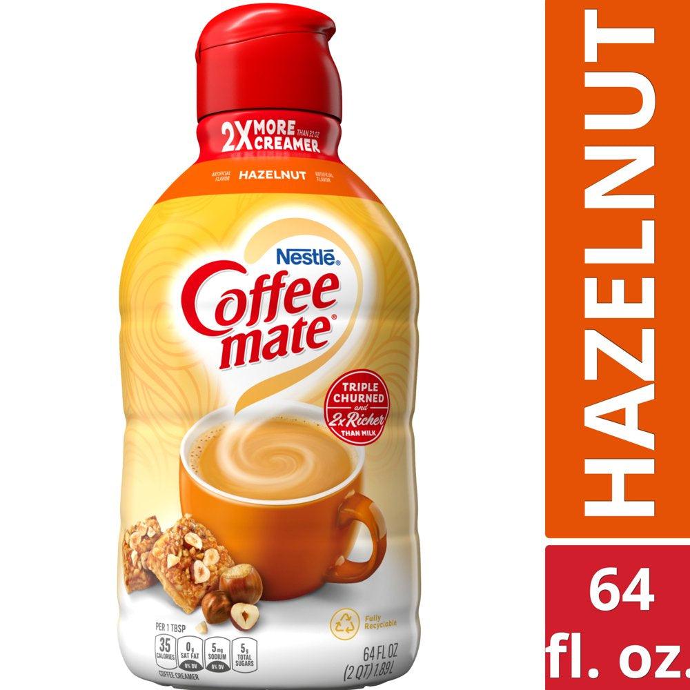 Nestle Coffee Mate Hazelnut Liquid Coffee Creamer, 64 Fl Oz