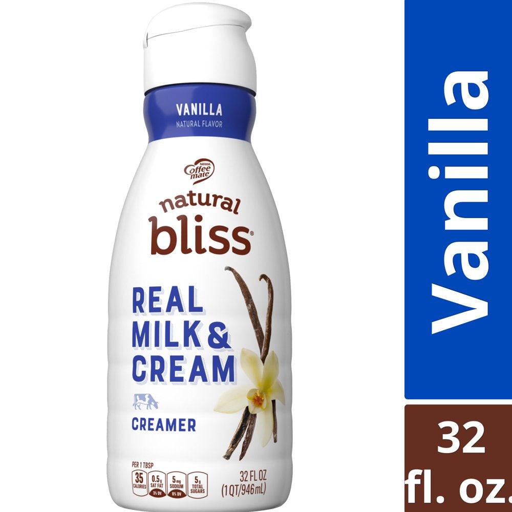 Nestle Coffee Mate Natural Bliss Vanilla All Natural Liquid Coffee Creamer, 32 Fl Oz