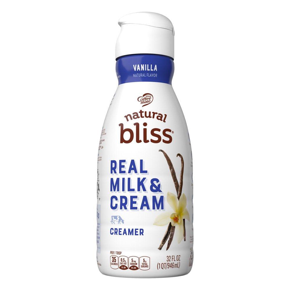 Nestle Coffee Mate Natural Bliss Vanilla All Natural Liquid Coffee Creamer, 32 Fl Oz