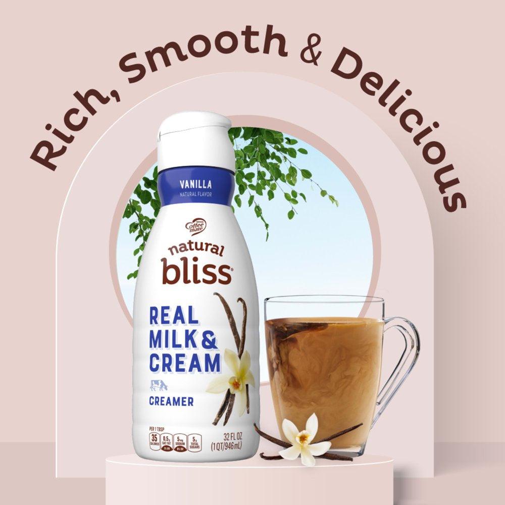 Nestle Coffee Mate Natural Bliss Vanilla All Natural Liquid Coffee Creamer, 32 Fl Oz