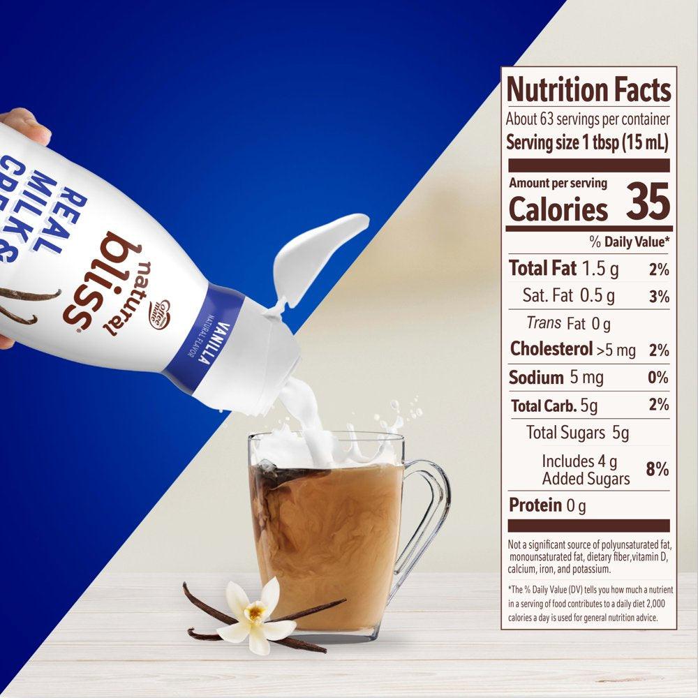 Nestle Coffee Mate Natural Bliss Vanilla All Natural Liquid Coffee Creamer, 32 Fl Oz