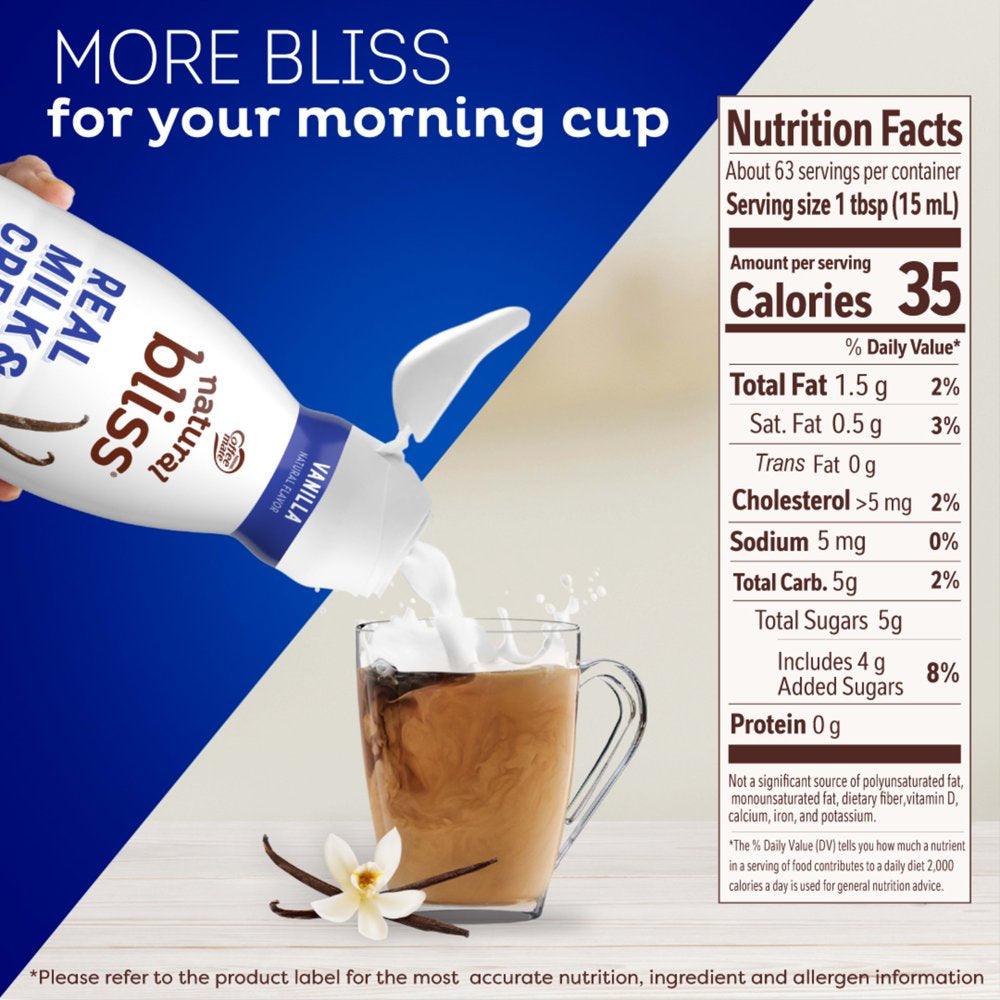 Nestle Coffee Mate Natural Bliss Vanilla All Natural Liquid Coffee Creamer, 32 Fl Oz