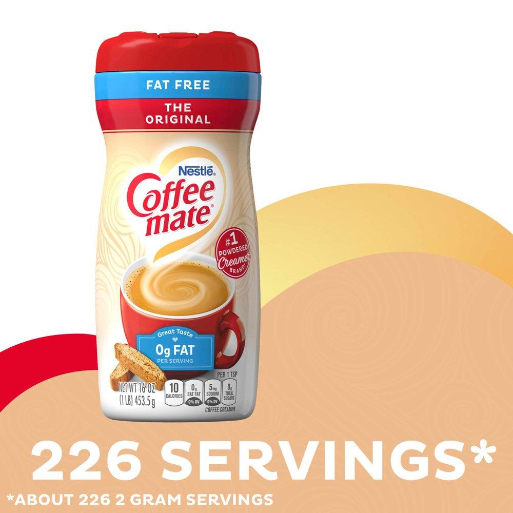 Nestle Coffee Mate Original Fat Free Powdered Coffee Creamer, 16 Oz