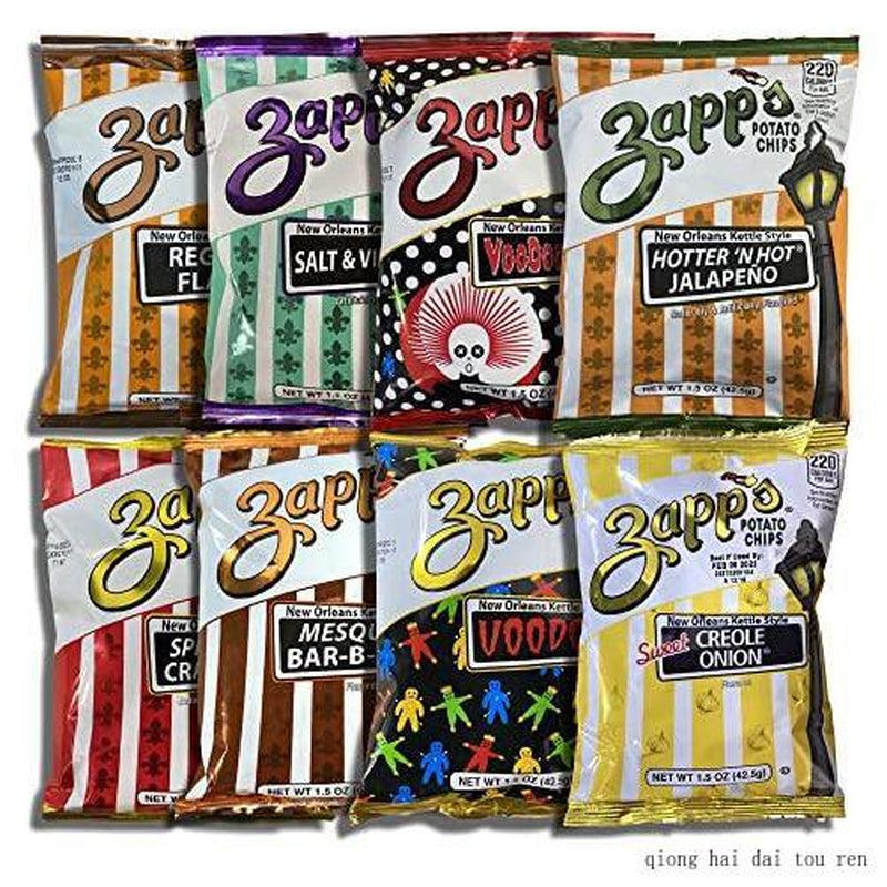 New Orleans Kettle Style Potato Chips 8 Flavor Variety Pack | Voodoo, Mesquite BBQ, Cajun Crawtator, Jalapeno, Sweet Creole Onion, Voodoo Heat, Original, Salt & Vinegar | Bundled By