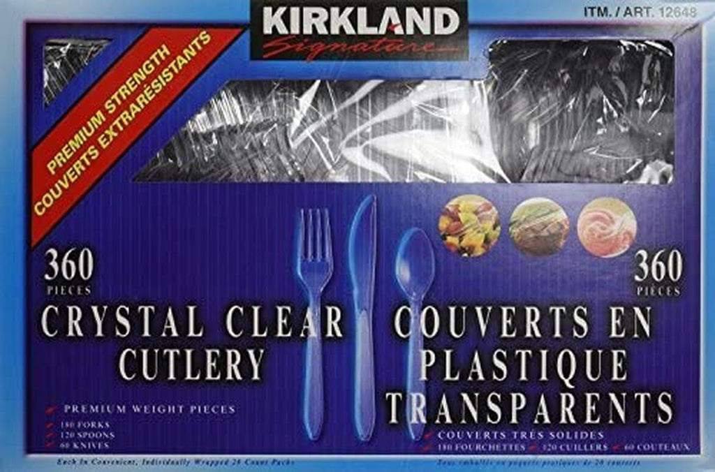 - Neys Heavyweight Clear Cutlery - 360 Pieces - Includes Weight Plastic Forks, Spoons and Knives Vynft