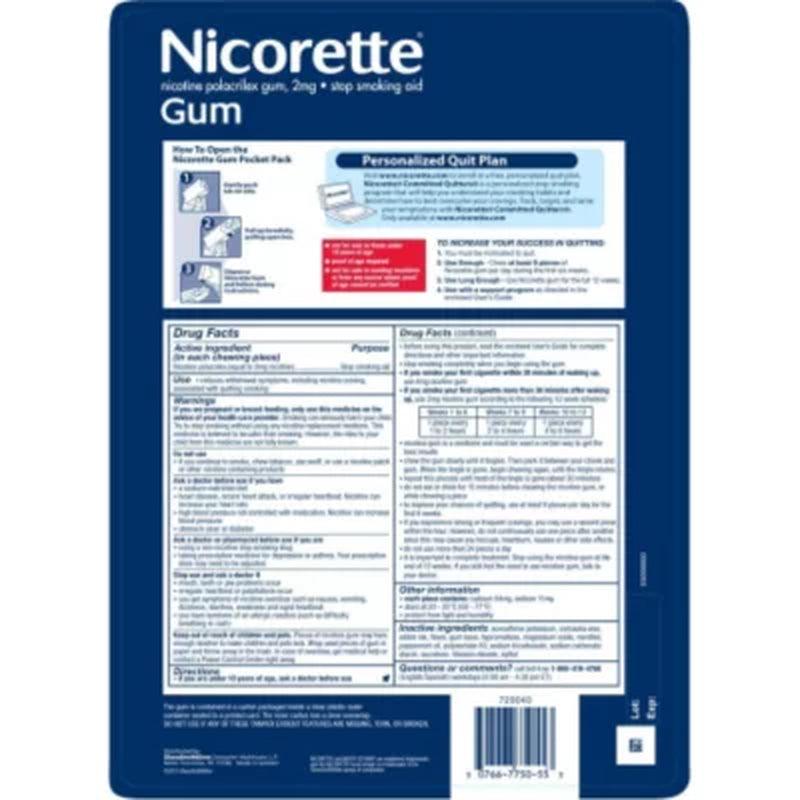 Nicorette 2 Mg. Gum, White Ice Mint (2 Pk., 100 Ct./Pk.)