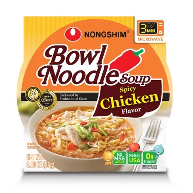 Nongshim Bowl Noodle Soup, Spicy Chicken (3.03 Oz., 12 Pk.)