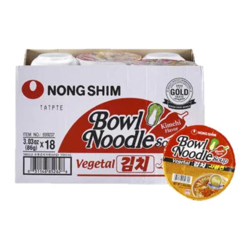 Nongshim Bowl Noodle Spicy Kimchi Ramyun Bowl (3.03 Oz., 18 Ct.)