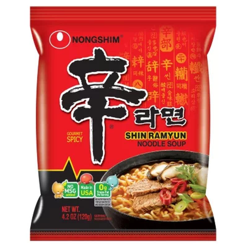 Nongshim Shin Ramyun Spicy Beef Ramen Noodle Soup (4.02 Oz., 18 Ct.)