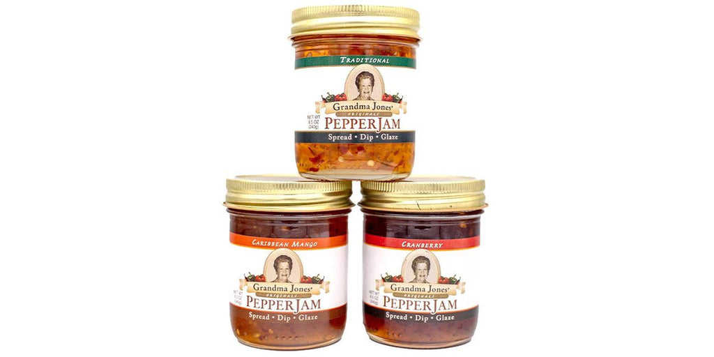 "Not Too Spicy" Pepper Jelly Three Pack - Traditional, Caribbean Mango, and Cranberry Flavors