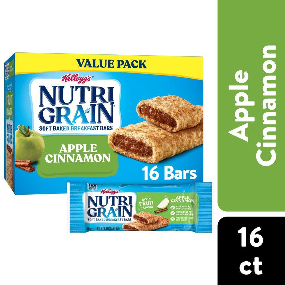 Nutri-Grain Apple Cinnamon Chewy Soft Baked Breakfast Bars, 20.8 Oz, 16 Count