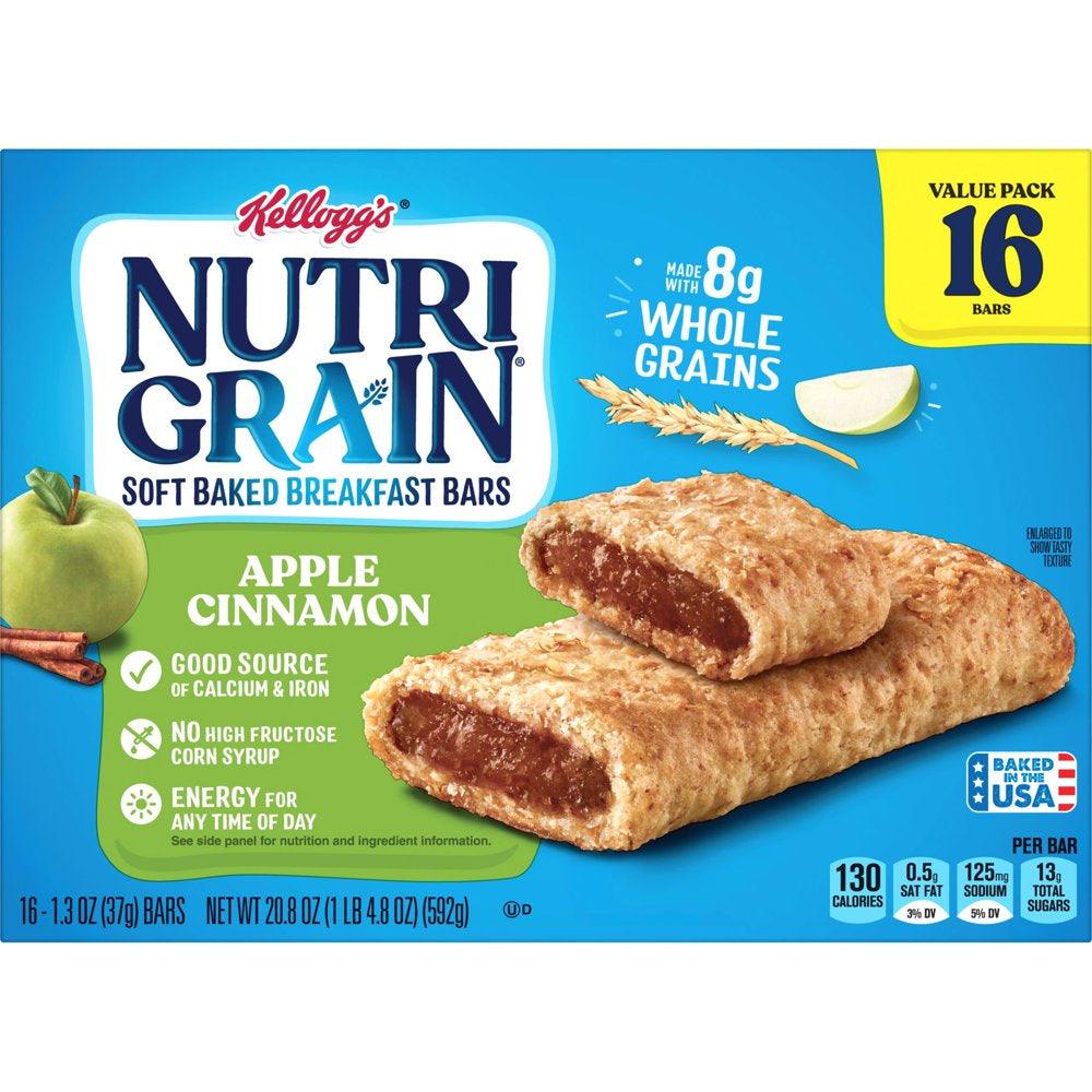 Nutri-Grain Apple Cinnamon Chewy Soft Baked Breakfast Bars, 20.8 Oz, 16 Count