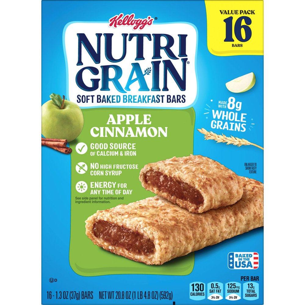 Nutri-Grain Apple Cinnamon Chewy Soft Baked Breakfast Bars, 20.8 Oz, 16 Count