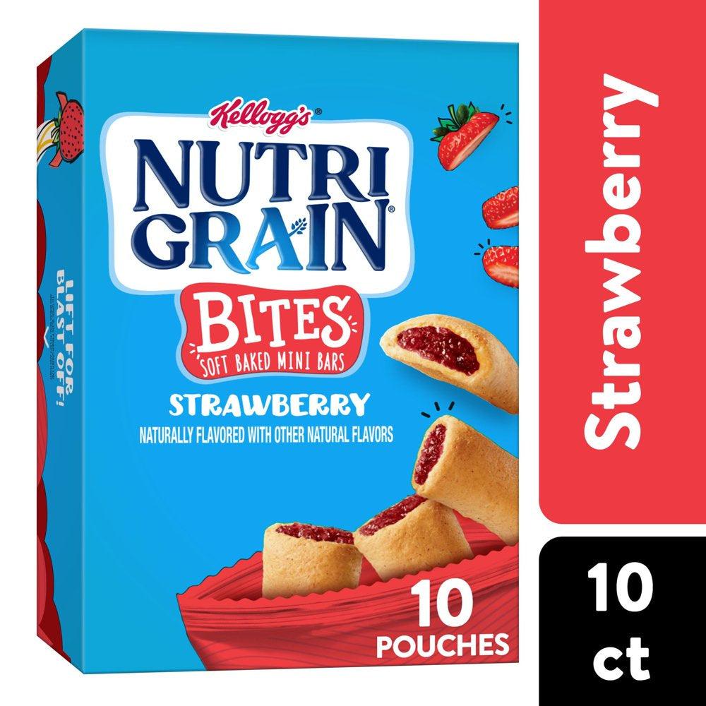 Nutri-Grain Bites Strawberry Chewy Soft Baked Mini Bars, 13 Oz, 10 Count