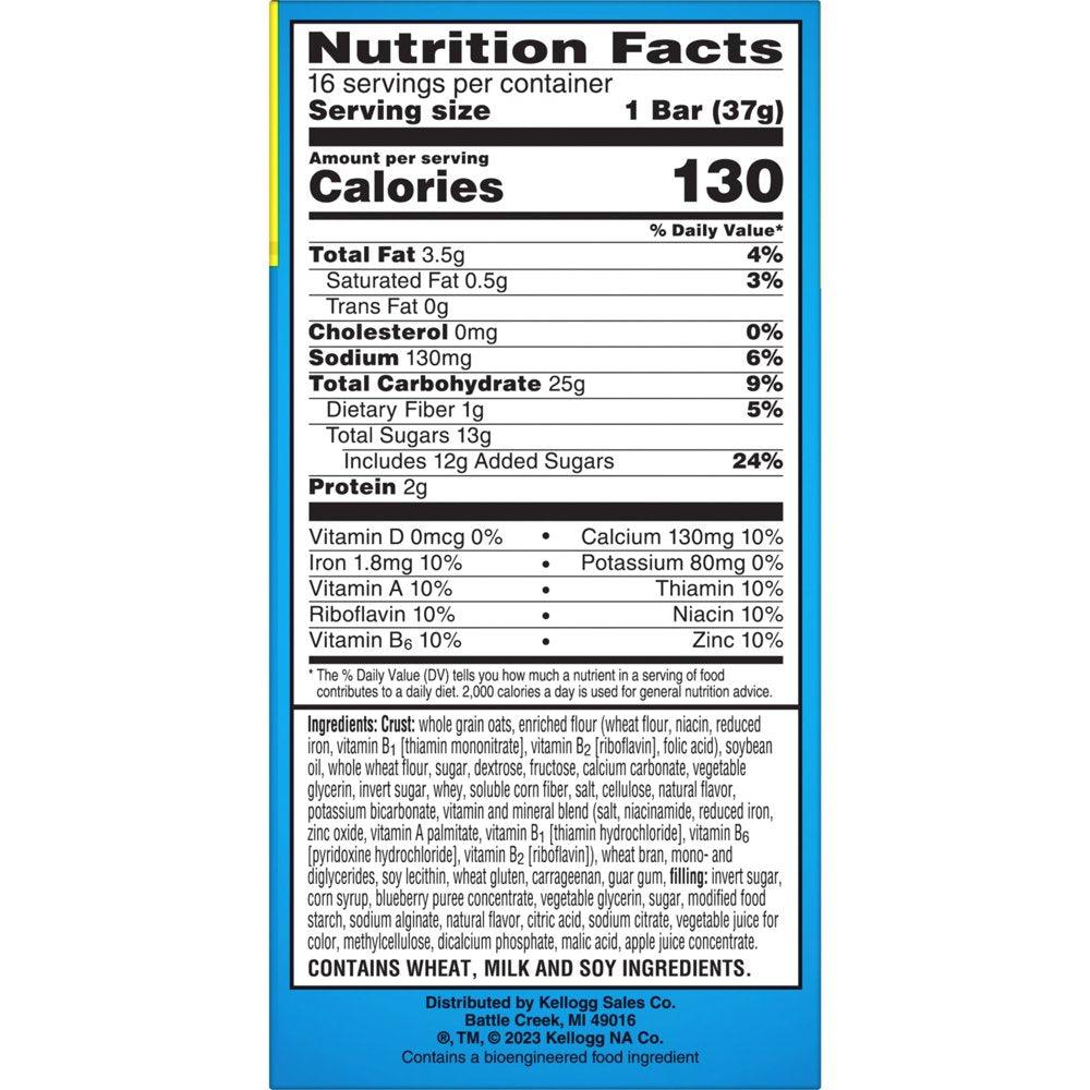 Nutri-Grain Blueberry Chewy Soft Baked Breakfast Bars, 20.8 Oz, 16 Count