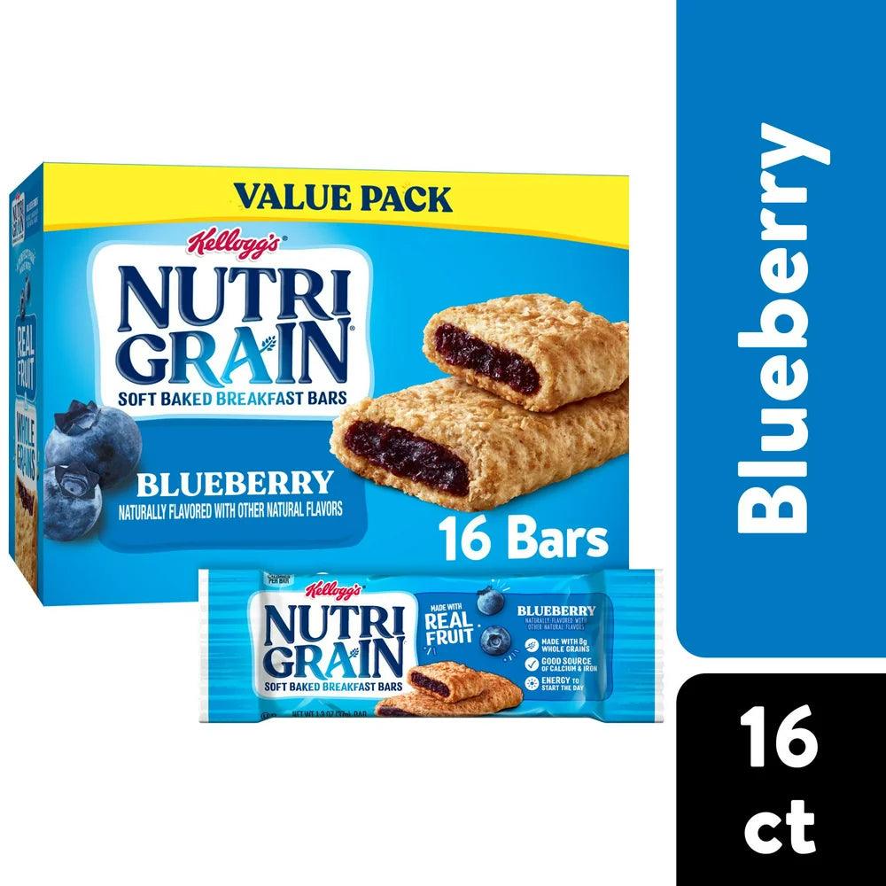 Nutri-Grain Blueberry Chewy Soft Baked Breakfast Bars, 20.8 Oz, 16 Count