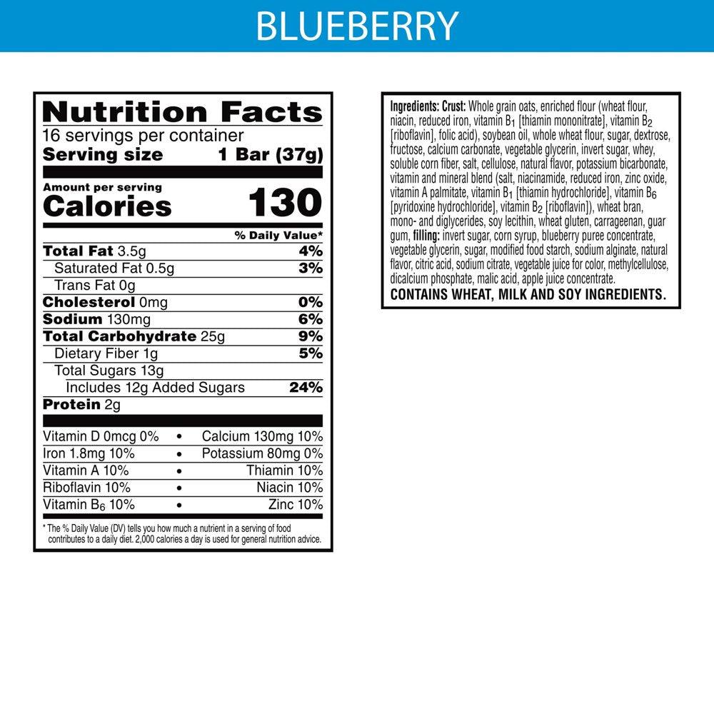 Nutri-Grain Blueberry Chewy Soft Baked Breakfast Bars, 20.8 Oz, 16 Count