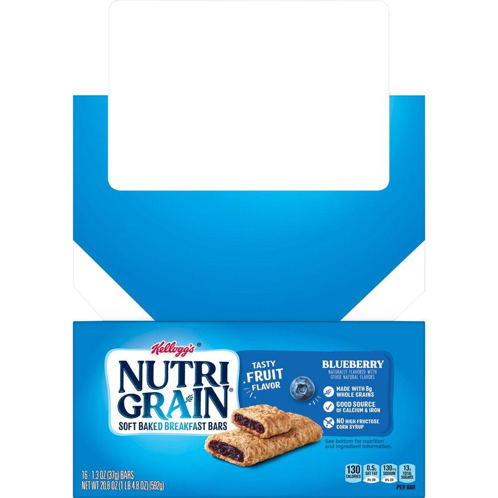 Nutri-Grain Blueberry Chewy Soft Baked Breakfast Bars, 20.8 Oz, 16 Count