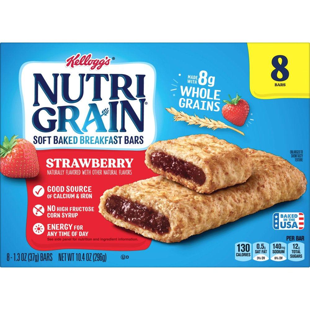 Nutri-Grain Strawberry Chewy Soft Baked Breakfast Bars, 10.4 Oz, 8 Count