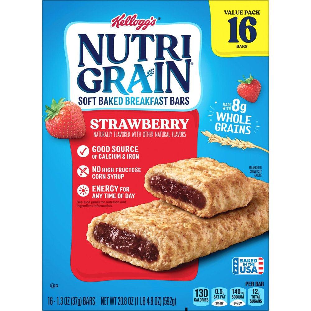 Nutri-Grain Strawberry Chewy Soft Baked Breakfast Bars, 20.8 Oz, 16 Count