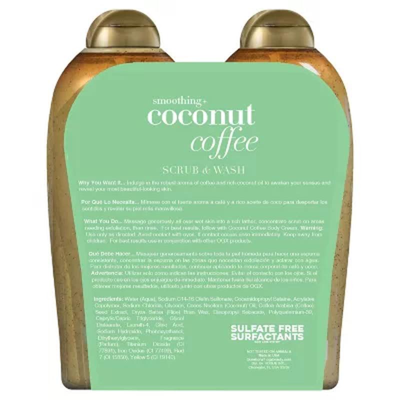 OGX Smoothing Coconut and Coffee Scrub Wash (19.5 Fl. Oz., 2 Pk.)