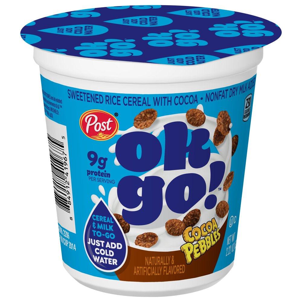 Ok Go! Cocoa PEBBLES Cereal Cup, 2.43 OZ Cup