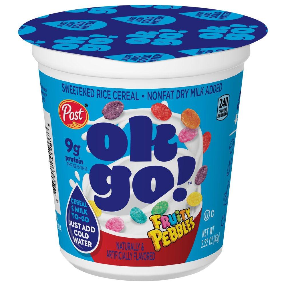 Ok Go! Fruity PEBBLES Cereal Cup, 2.43 OZ Cup