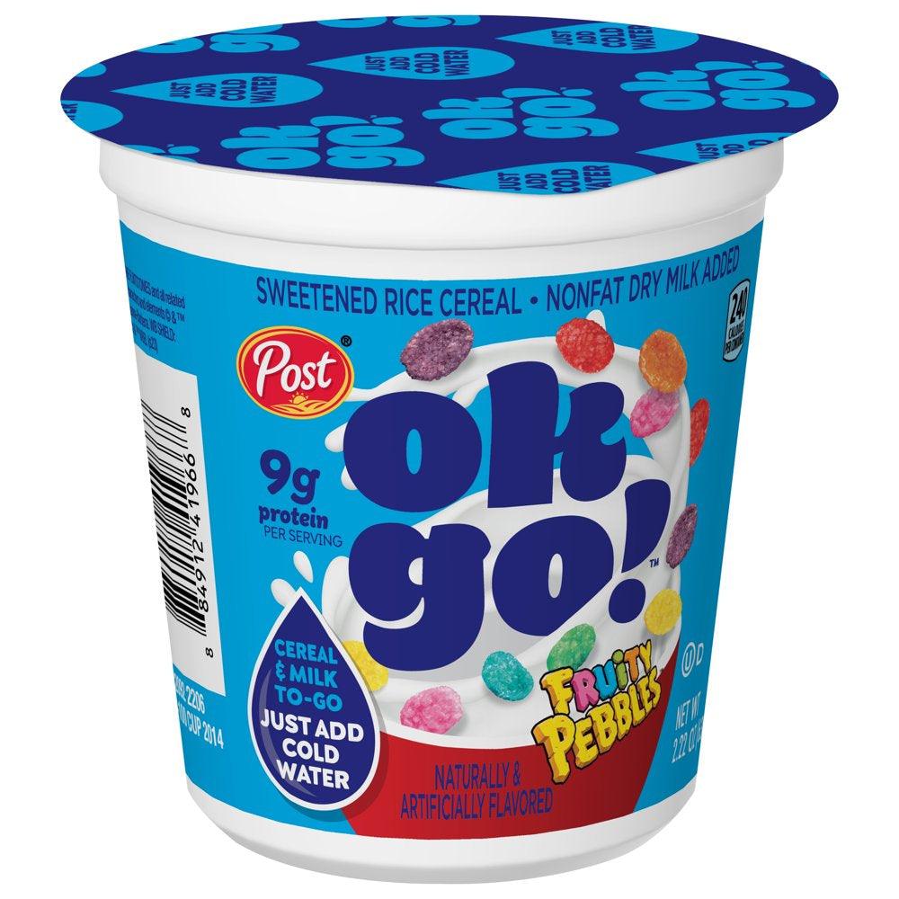 Ok Go! Fruity PEBBLES Cereal Cup, 2.43 OZ Cup