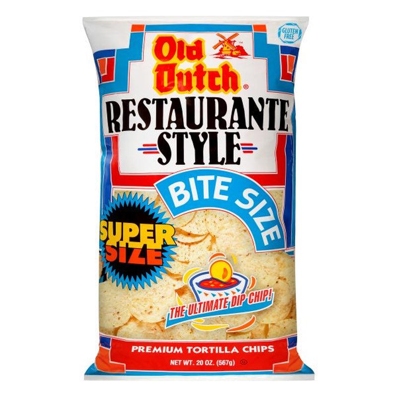 Old Dutch Restaurante Style Super Size Bite Size Premium Tortilla Chips, 20 Oz.