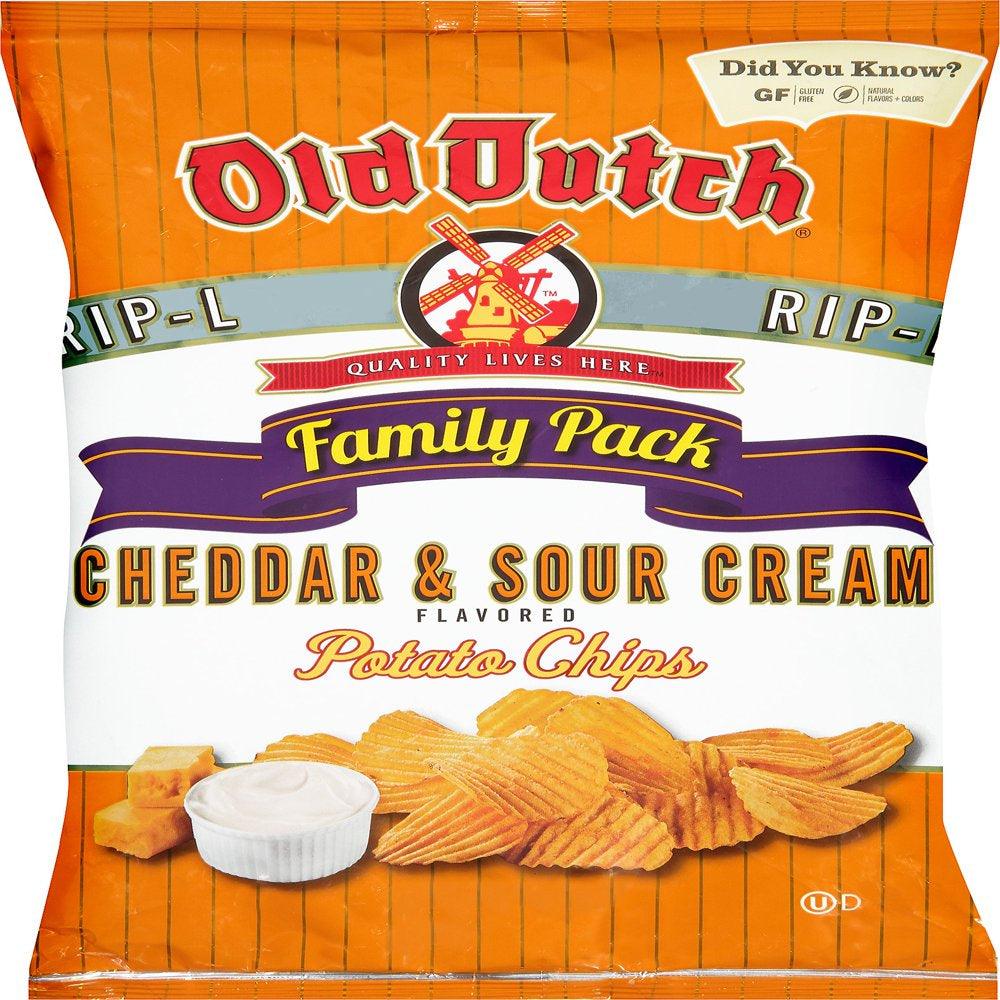 Old Dutch Rip-L Cheddar & Sour Cream Flavored Potato Chips, 9.5 Oz.