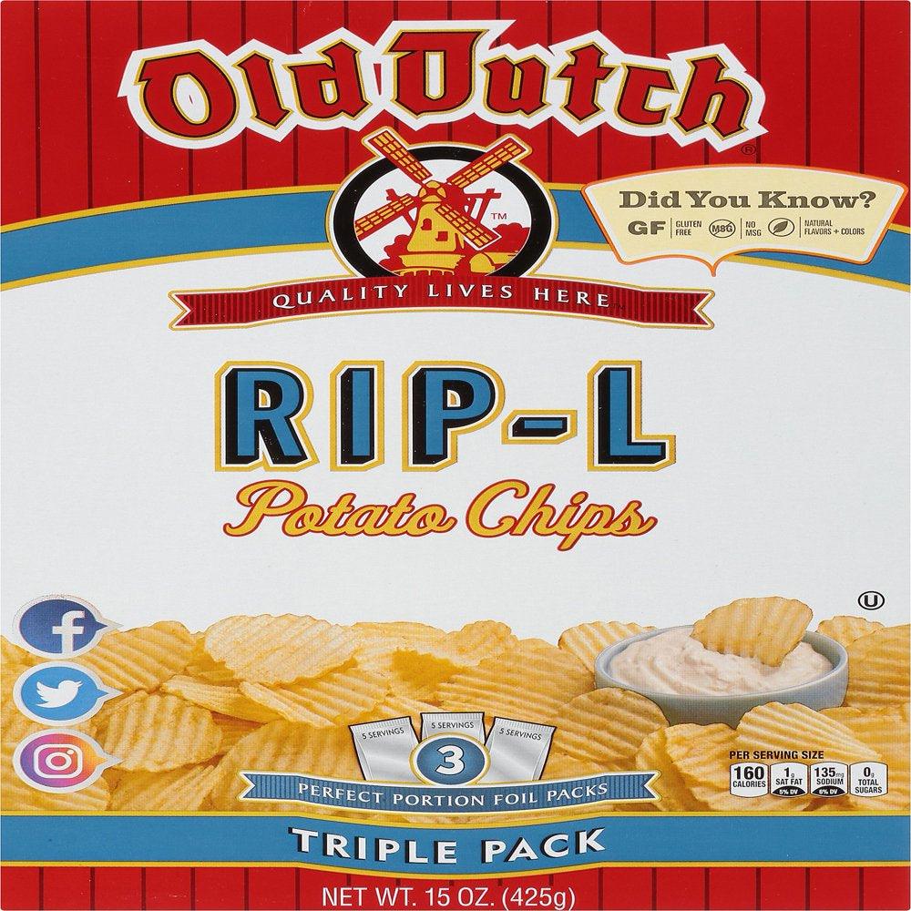 Old Dutch Rip-L Potato Chips, 15 Oz.