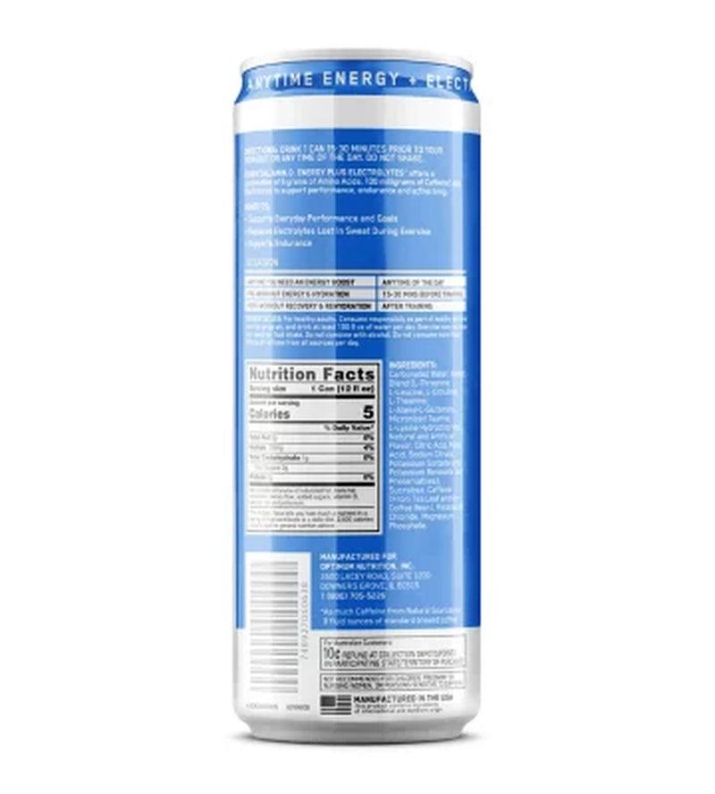 Optimum Nutrition Essential Amino Energy + Electrolytes Sparkling Hydration Drink, Blueberry Lemonade (12 Ct.)