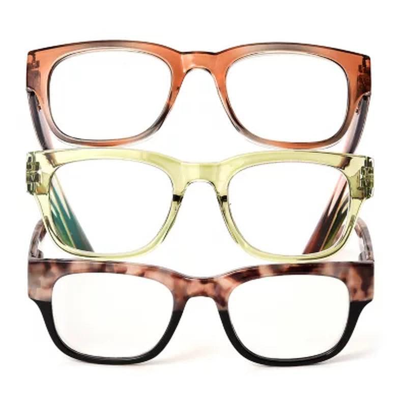 OPTIQUE Limited Collection 3-Pack Square Reading Glasses