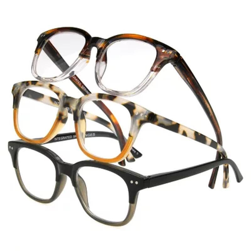 OPTIQUE Trifecta round Reading Glasses (3 Pack)