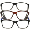 OPTIQUE Trifecta Square Reading Glasses (3 Pack)