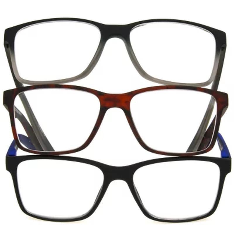 OPTIQUE Trifecta Square Reading Glasses (3 Pack)