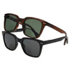 OPTIQUE Trifecta Square Sunglass Readers with Case, Black and Brown (2 Pk.)