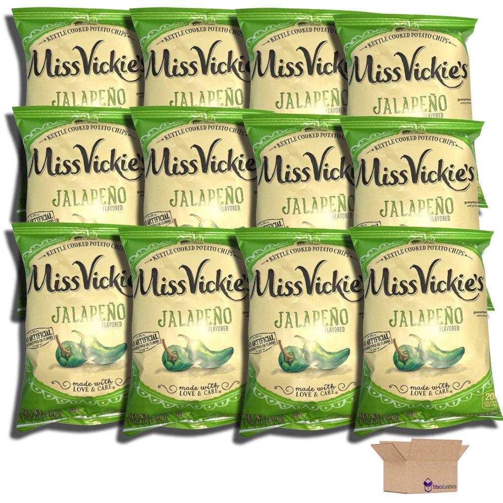 | Jalapeno Kettle Cooked Potato Chips by Ms. Vickie | 1.375 Oz Bags | Bundle Value Pack of 12