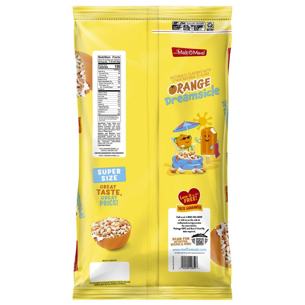 Orange Dreamsicle Breakfast Cereal, Limited Edition, 30 OZ Resealable Cereal Bag