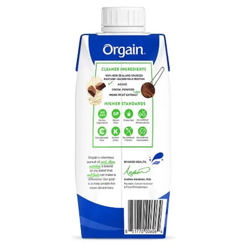 Orgain Clean Protein Grass Fed Shake, Creamy Chocolate Fudge (12 Ct.)