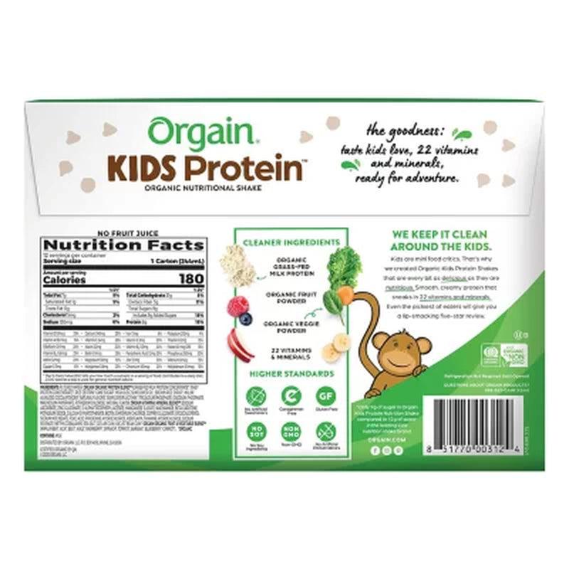 Orgain Kids Protein Organic Nutritional Shake, 8.25 Fl. Oz., 12 Pk. - Chocolate