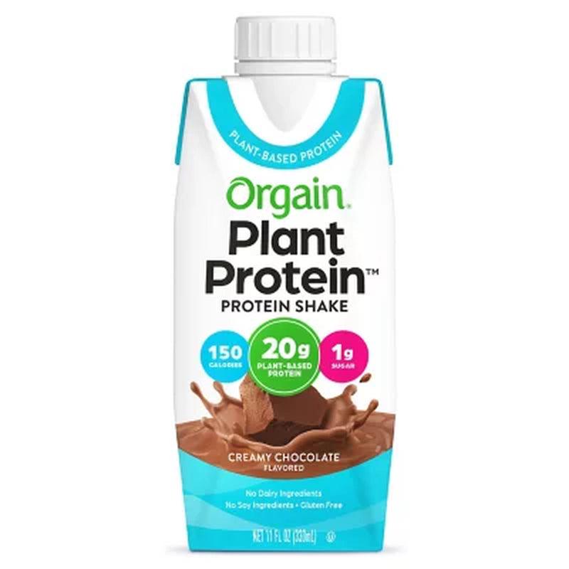 Orgain Plant Based Protein Shake, Chocolate (11 Fl. Oz. 12 Pk.)