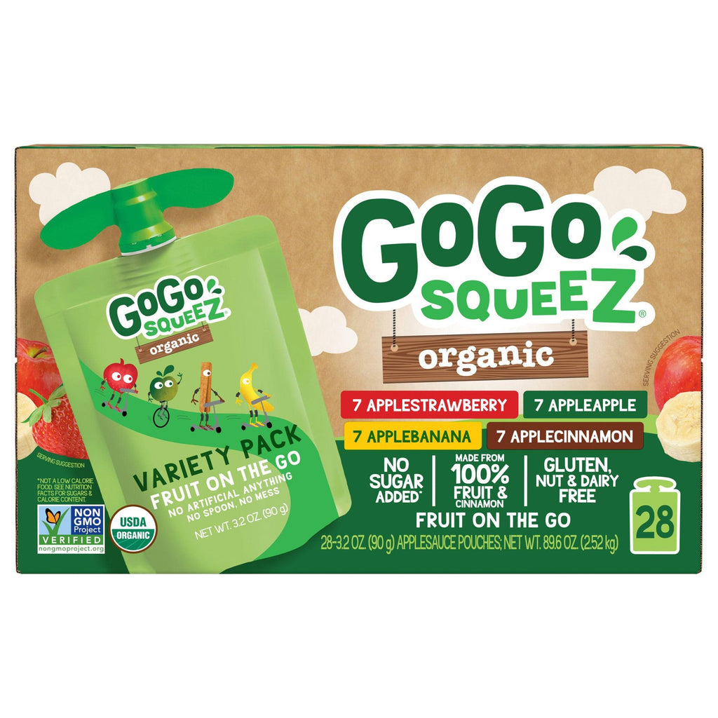 , Organic Applesauce, Variety Pack, 3.2 Oz, 28-Count